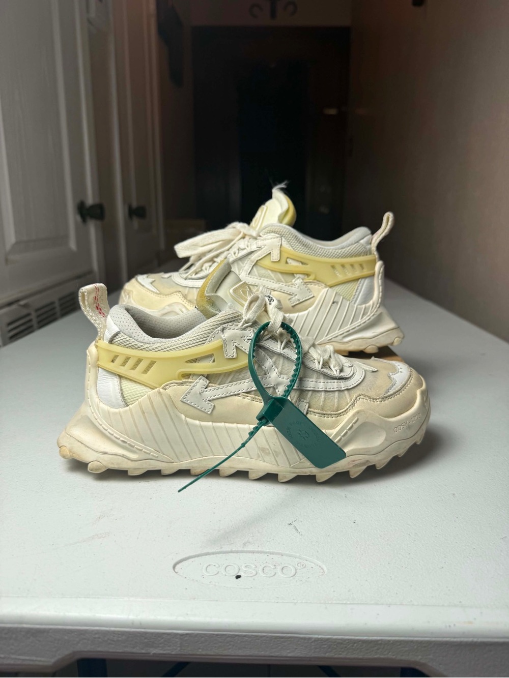 Off-White Women’s Odsy 1000 Beige White Sneakers Sz 38 / US 8